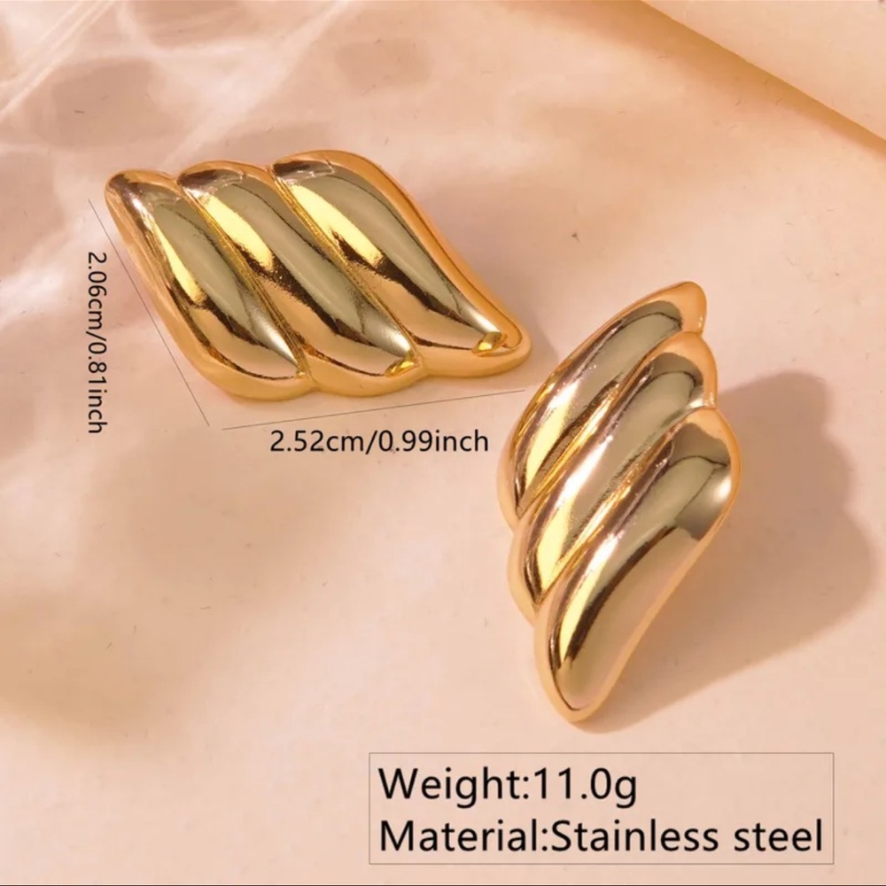 Gold Stainless Steel Earrings